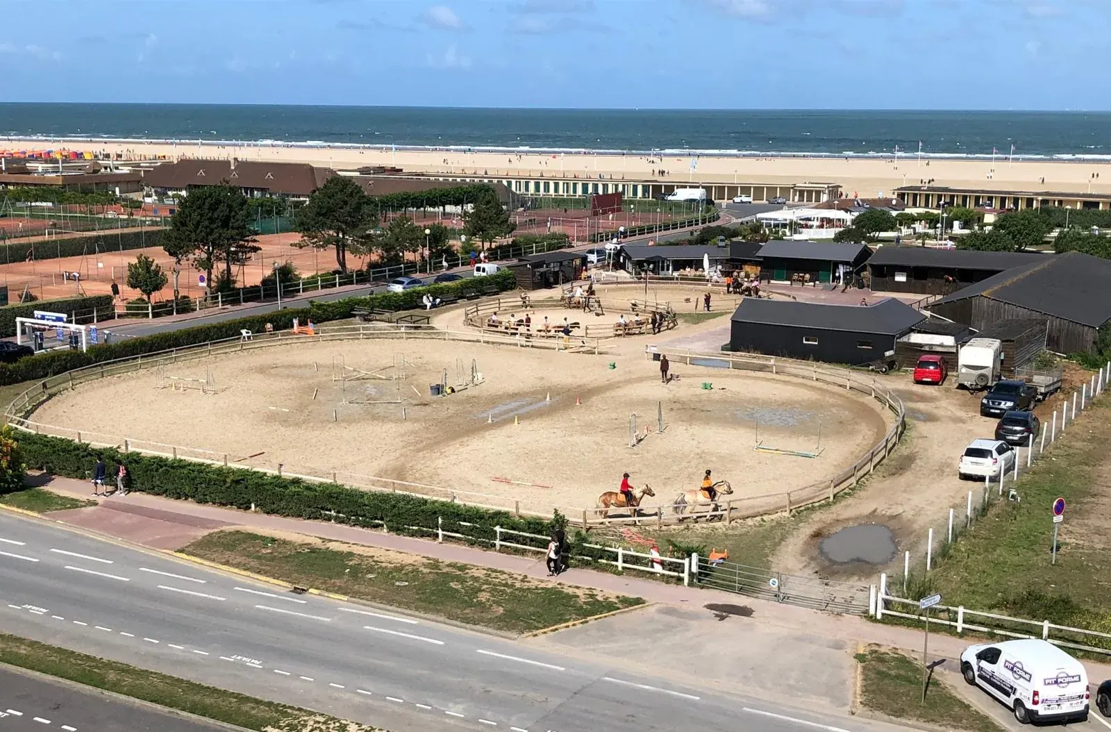 The riding club and Lais de Mer opposite Deauville beach